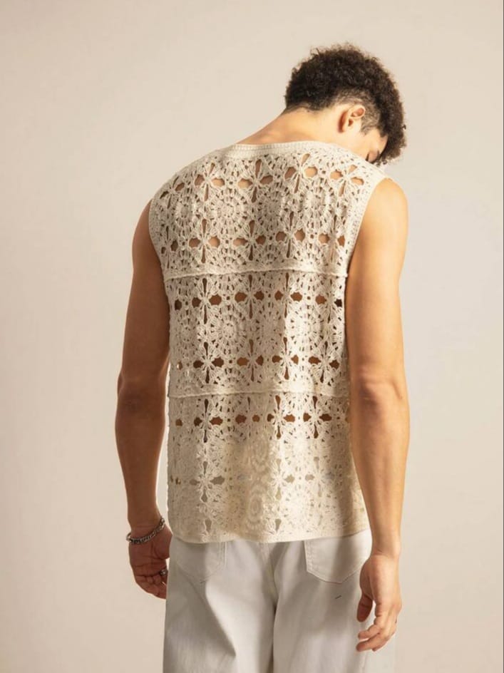SWAVVY Men's Vintage Knitted Vacation Loose Sleeveless Casual Vest